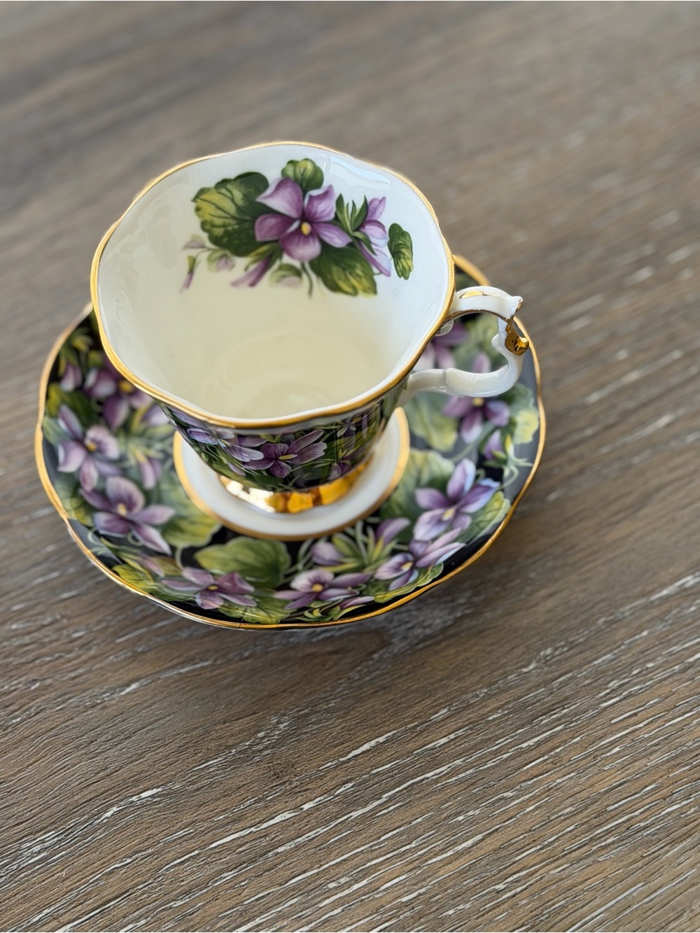 Royal Albert Bone China Cup & Saucer. Purple Violet. - Picture 3 of 5